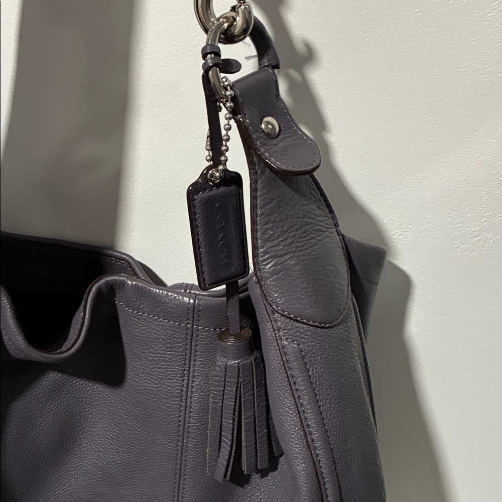 COACH Steel Blue Leather Bag Tote - Picture 3 of 8